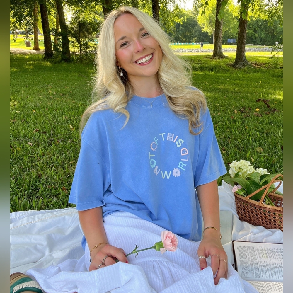 Elevated Faith Not Of This World XXL Tee Blue NWOT